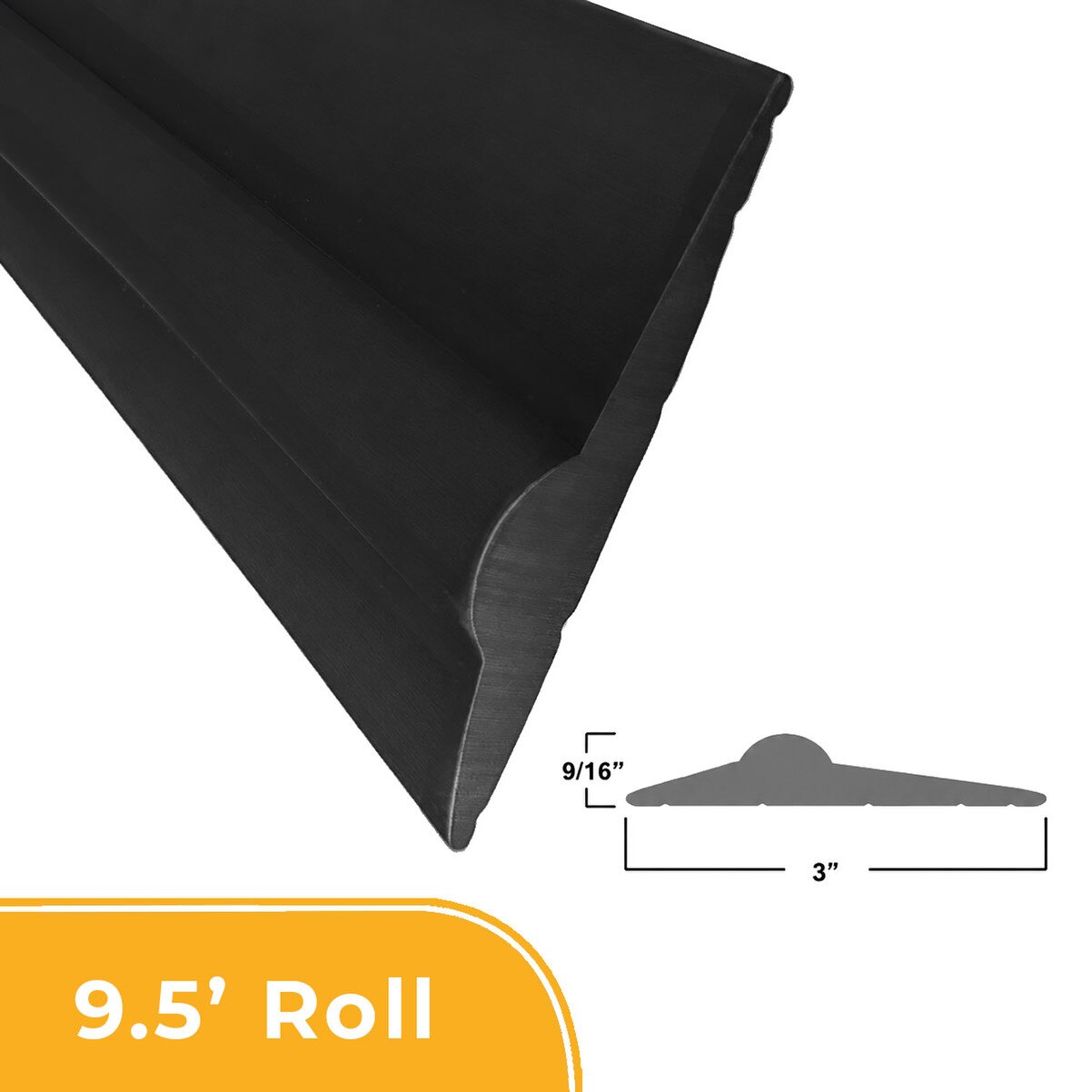 black roll-up door threshold, 9.5'